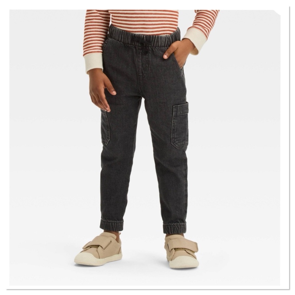 Toddler Boys Pull On Cargo Jogger Pants Cat & Jack Black